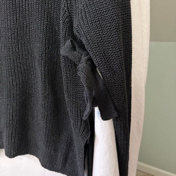 Loft Black Knit Sweater with Side Ties long sleeve size small - Picture 4 of 9